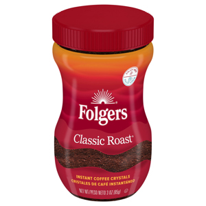 Folgers Classic Roast Instant Coffee Crystals, 3 oz (85 g)