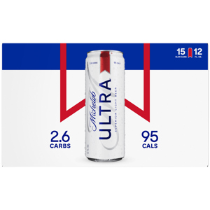 Michelob Ultra Light Beer, 15 - 12 fl oz slim cans