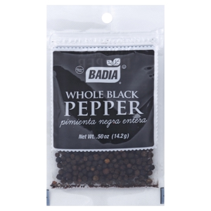 Badia Black Pepper, Whole, 0.5 oz (14.2 g)