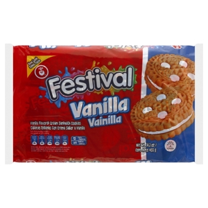 Festival Sandwich Cookies, Vanilla, 12 Packs, 14.2 oz (403 g)