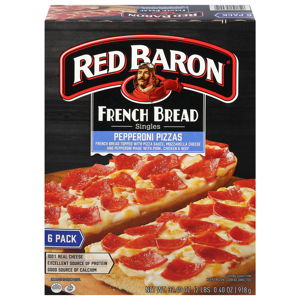 Red Baron Pizzas, French Bread, Singles, Pepperoni, 6 Pack, 6 pizzas [32.40 oz (2 lbs 0.40 oz) 918 g]