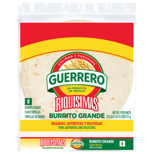 Guerrero Burrito Grande Flour Tortillas, 8 tortillas [27.2 oz (1 lb 11.2 oz) 771 g]