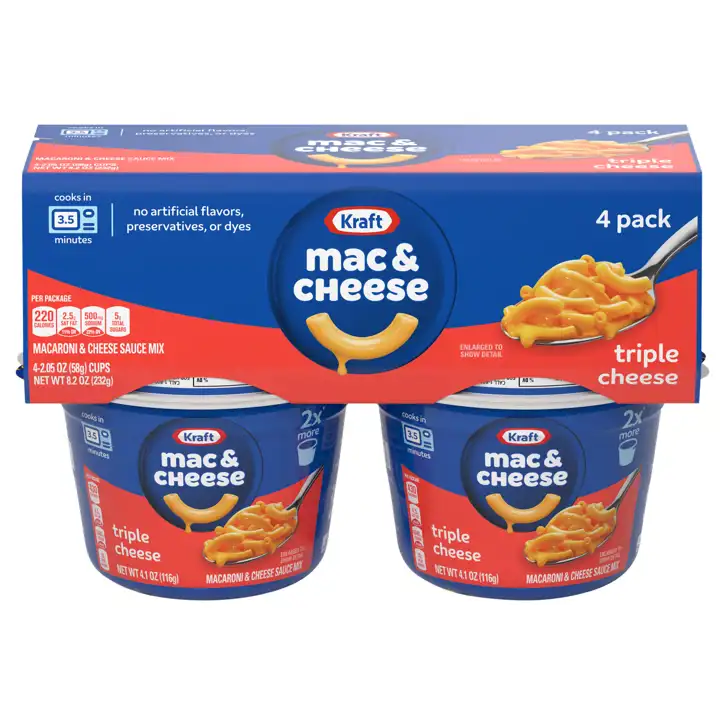 Dayton - #43 – Kraft Triple Cheese Mac & Cheese, 4 - 2.05 Oz (58 G