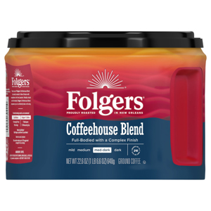 Folgers Ground Med-Dark Coffeehouse Blend Coffee, 22.6 oz (1 lb 6.6 oz) 640 g