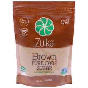 Zulka Sugar, Brown, Pure Cane, 1 lb (454 g)