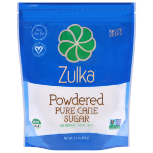 Zulka Sugar, Pure Cane, Powdered, 1 lb (454 g)