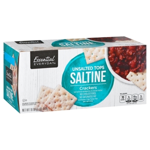 Essential Everyday Crackers, Saltine, Unsalted Tops, 16 oz (1 lb) 453 g