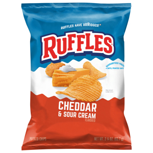 Ruffles Potato Chips, Cheddar & Sour Cream Flavored, 2.25 oz (63.7 g)