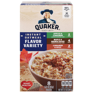 Quaker Flavor Variety Instant Oatmeal, 8 - 1.51 oz (43 g) packets [12.1 oz (344 g)]