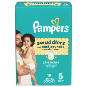 Pampers Size 5 Diapers (27+ lbs (12+ kg)), 19 diapers