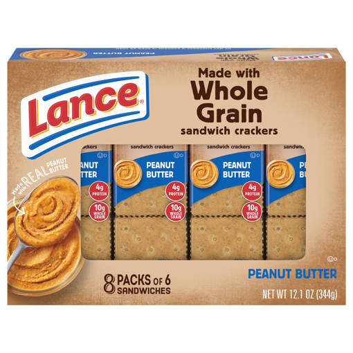 All | Bakery – #16 Thibodaux – Lance Sandwich Crackers, Whole Grain, Peanut  Butter, 8 Packs, 8 - 6 Packs [12.1 Oz (344 G)]