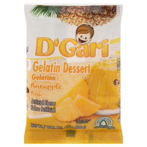 D'Gari Gelatin Dessert, Pineapple, 4.2 oz (120 g)
