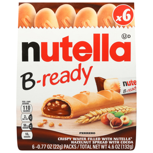 Nutella Wafer, Hazelnut Spread with Cocoa, Crispy, 6 - 0.77 oz (22 g) packs [4.6 oz (132 g)]