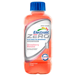 Electrolit Zero Sugar Strawberry Banana Electrolyte Beverage, 21 fl oz (1.3 pt) 625 ml