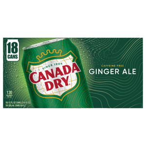 Canada Dry Ginger Ale, 18 - 12 fl oz (355 ml) cans [216 fl oz (6.4 l)]