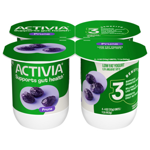 Activia Low Fat 1.5% Milkfat Prune Yogurt, 4 - 4 oz (113 g) units [1 lb (453 g)]