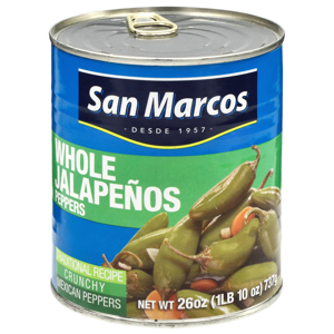 San Marcos Jalapeno Peppers, Whole, 26 oz (1 lb 10 oz) 737 g