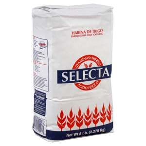 Selecta Wheat Flour, Enriched, All Purpose, 5 lb (2.270 kg)
