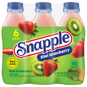 Snapple Juice Drink, Kiwi Strawberry Flavored, 6 Pack, 6 - 16 fl oz (473 ml) bottles [96 fl oz (2.8 l)]