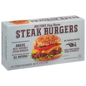 Holten's Chop House Steak Burgers, Beef Brisket, 6 - 0.33 lb burgers [32 oz (2 lbs)]