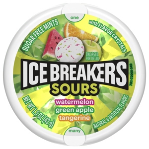 Ice Breakers Sugar Free Watermelon/Green Apple/Tangerine Mints, 1.5 oz (42 g)