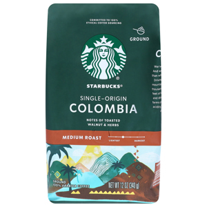 Starbucks Coffee, 100% Arabica, Ground, Medium Roast, Colombia, Single-Origin, 12 oz (340 g)