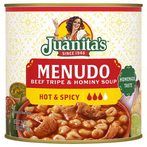 Juanita's Beef Tripe & Hominy Hot & Spicy Soup, 25 oz (1 lb 9 oz) 709 g