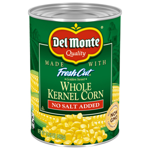 Del Monte No Salt Added Golden Sweet Whole Kernel Corn, 15.25 oz (432 g)