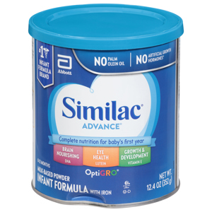 Similac Infant Formula with Iron, Milk-Based Powder, OptiGro, 0-12 Months, 12.4 oz (352 g)