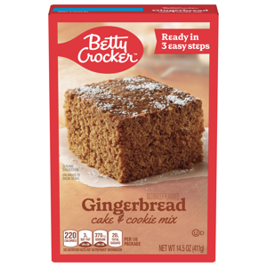 BETTY CROCKER CAKE & COOKIE MIX, GINGERBREAD, 14.5 OZ (411 G)