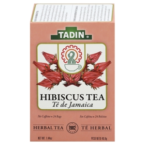 Tadin Herbal Tea, Hibiscus, Bags, 24 bags [1.44 oz (40.8 g)]