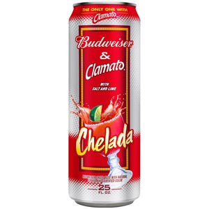 Budweiser Beer, Lager, Chelada, Original, 25 fl oz (1 pint 9 fl oz)