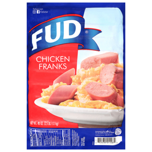 FUD Chicken Franks, 40 oz (2.5 lb) 1.1 kg