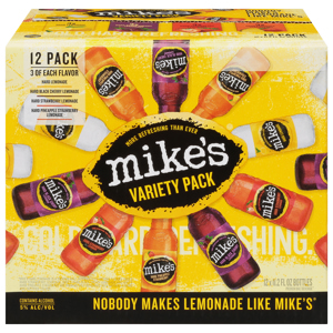 Mike's Malt Beverage, Premium, Black Cherry/Strawberry/Pineapple Hard Lemonade, Variety Pack, 12 - 11.2 fl oz bottles
