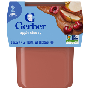 Gerber Sitter 2nd Foods Apple Cherry, 2 - 4 oz (113 g) packs [8 oz (226 g)]