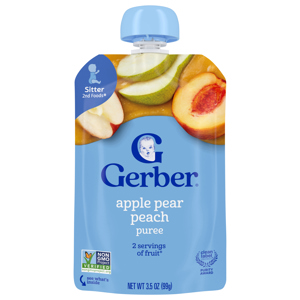 Gerber Apple Pear Peach, with Vitamin C, Toddler (12+ Months), 3.5 oz (99 g)