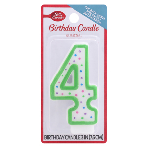 Betty Crocker Birthday Candle, Numeral 4, 3 Inch, 1 candle