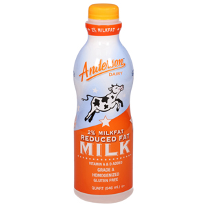 Anderson Dairy Reduced Fat 2% Milkfat Milk 1 Qt
