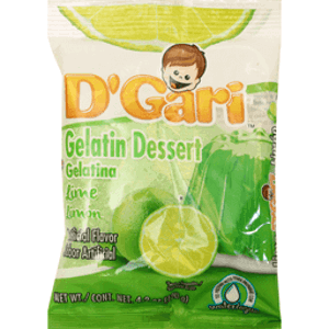 D'Gari Gelatin Dessert, Water, Lime, 4.2 oz
