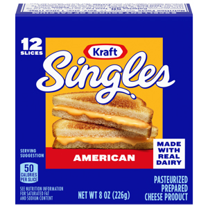 Kraft Cheese Slices, American, Singles, 12 slices [8 oz (226 g)]