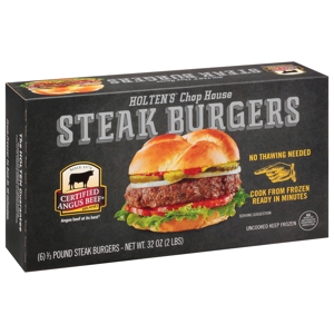 Holten's Chop House Steak Burgers, 6 - 0.33 pound steak burgers [32 oz (2 lbs)]