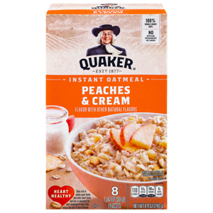 Quaker Peaches & Cream Instant Oatmeal, 8 - 1.05 oz (30 g) packets [8.4 oz (240 g)]