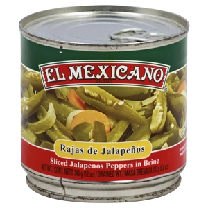 El Mexicano Jalapenos Peppers, in Brine, Sliced, 340 g (12 oz)