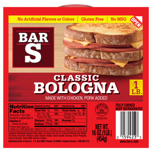 Bar S Classic Bologna, 16 oz (1 lb) 454 g
