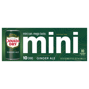 Canada Dry Ginger Ale, Mini, 10 - 7.5 fl oz (221 ml) cans [75 fl oz (2.2 l)]