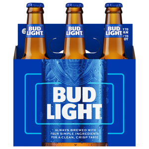 Bud Light, 6 Pack Beer, 12 FL OZ Bottles, 4.2% ABV