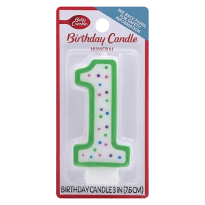 Betty Crocker Birthday Candle, Numeral 1, 3 Inch, 1 candle