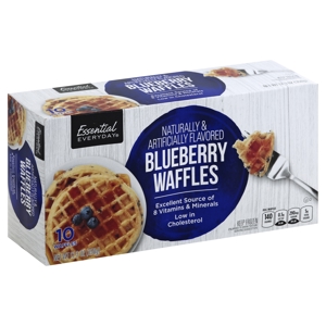 Essential Everyday Waffles, Blueberry, 10 waffles [12.3 oz (350 g)]