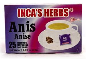 Inca's Food Inca's Herbs Anise Tea, 25 count, 0.88 oz