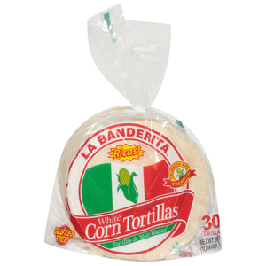 La Banderita Tortillas, White, Corn, 30 tortillas [24.9 oz (1 lb 9 oz) 705g]